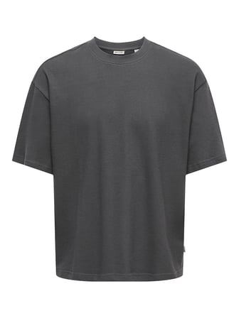 ONSLENNY OVZ SS STRCT TEE NOOS Erkek Gri T-Shirt - 22036392