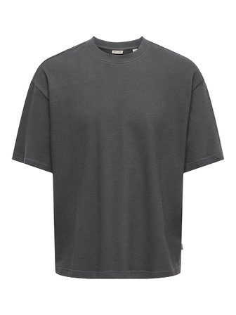 ONSLENNY OVZ SS STRCT TEE NOOS Erkek Gri T-Shirt - 22036392