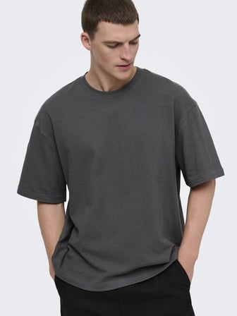 ONSLENNY OVZ SS STRCT TEE NOOS Erkek Gri T-Shirt - 22036392