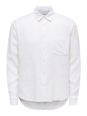 ONSLAURENCE LS LINEN BLEND SHIRT Erkek Beyaz Gömlek - 22036239