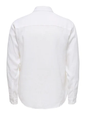 ONSLAURENCE LS LINEN BLEND SHIRT Erkek Beyaz Gömlek - 22036239