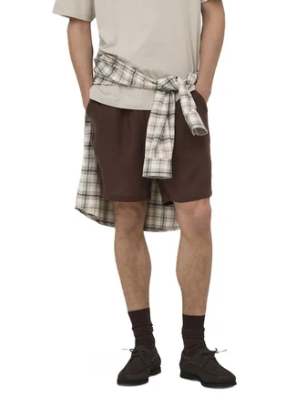 ONSLAURENCE LINEN BLEND SHORTS NOOS Erkek Kahverengi Şort - 22036246