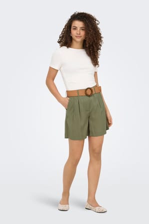 Only Onlibiza Modal Kumaş Yüksek Bel Kemerli Short Bayan SHORT 15370298 HAKİ