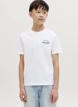 Jack & Jones Beyaz Erkek Çocuk Baskılı T-Shirt 12289112