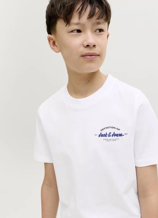 Jack & Jones Beyaz Erkek Çocuk Baskılı T-Shirt 12289112