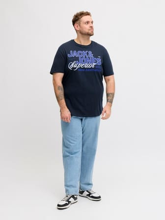 Jack Jones Logo Büyük Beden Erkek Tişört 12289691
