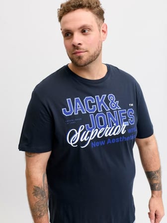 Jack Jones Logo Büyük Beden Erkek Tişört 12289691