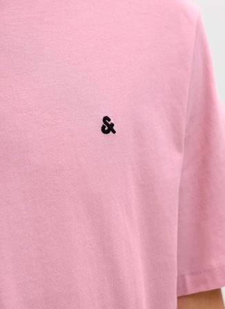 Jack & Jones Bisiklet Yaka Pembe Erkek T-Shirt 12245087 JJEPAULOS TEE SS CREW NECK