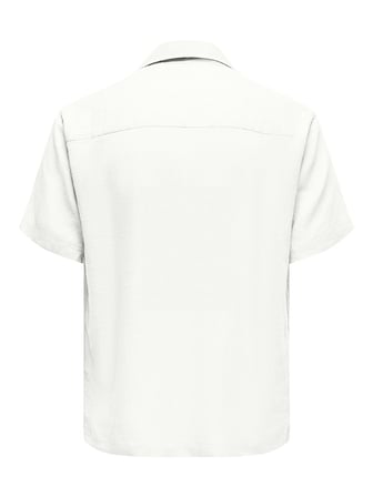 ONSLAURENCE LINEN RESORT COLLAR SS NOOS Erkek Beyaz Gömlek - 22036242