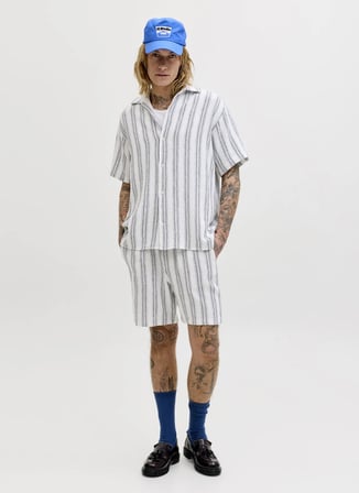Jack & Jones Beyaz Erkek Chino Şort 12274413 JPSTJAIDEN COBA JOG SHORTS