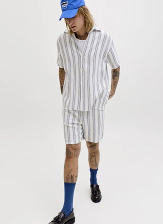 Jack & Jones Beyaz Erkek Chino Şort 12274413 JPSTJAIDEN COBA JOG SHORTS