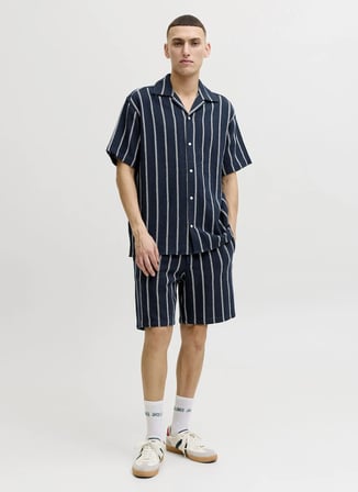 Jack & Jones Lacivert Erkek Chino Şort 12274413 JPSTJAIDEN COBA JOG SHORTS