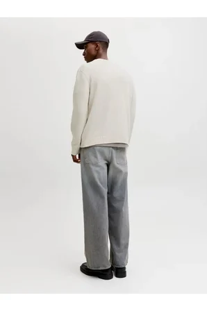 Jack & Jones Erkek Jornorrebro Catskılls Knıt Crew Neck Sn Beyaz Kazak -12293244