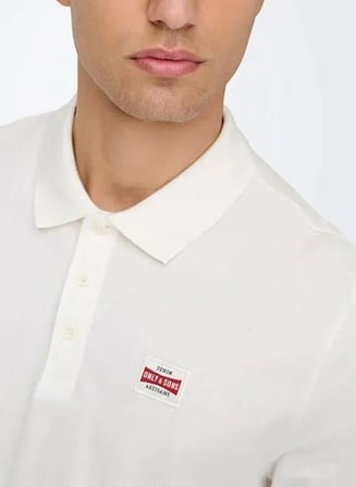 Only & Sons Onsdawson Reg SS Polo Shirt VD Erkek Polo T-Shirt Kırık Beyaz (22036883)