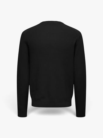 ONSTOBI REG LS CREW KNIT Erkek Siyah Kazak - 5044336