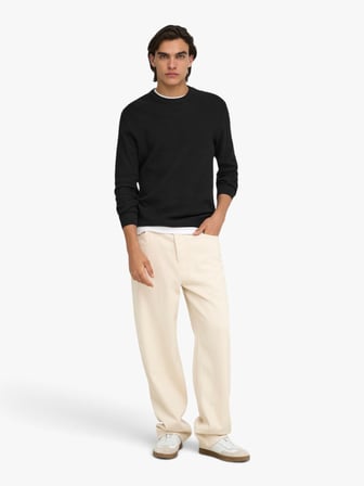 ONSTOBI REG LS CREW KNIT Erkek Siyah Kazak - 5044336