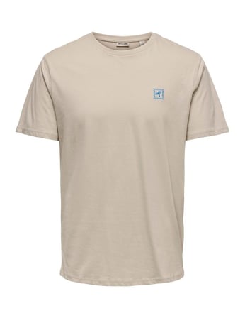 Only & Sons Onsembroidery Reg SS Tee Erkek T-Shirt Gri (22033259)