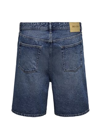Only & Sons Koyu Mavi Erkek Eskitme Denim Şort 22032890 ONSFADE TAI DNM SHORTS VD
