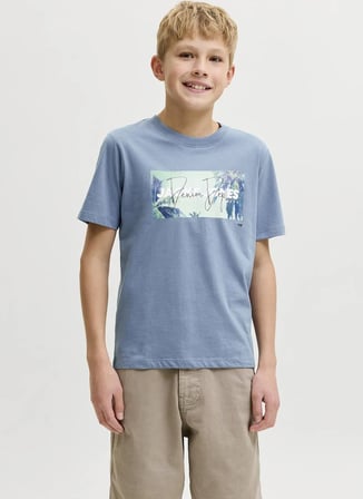 Jack & Jones Mavi Erkek Çocuk Baskılı T-Shirt 12289947