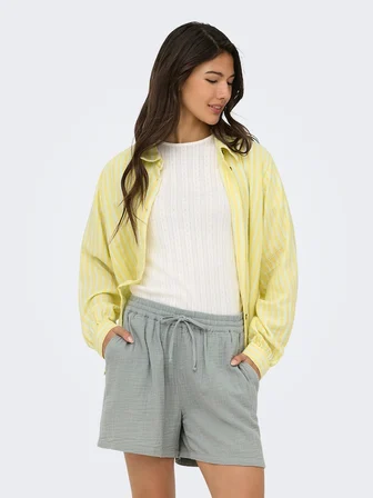 ONLTHYRA LS SHIRT CS WVN Kadın Sarı Gömlek - 15373333