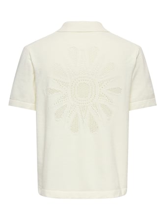 ONSJAM LIFE REG SS SHIRT KNIT Erkek Beyaz Hırka - 22037745