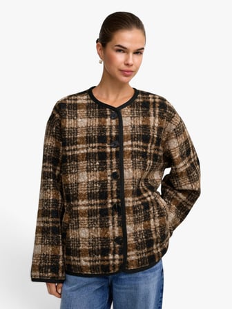 ONLANNI BOUCLE JACKET CC OTW Kadın Kahverengi Mont - 15373564
