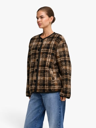 ONLANNI BOUCLE JACKET CC OTW Kadın Kahverengi Mont - 15373564