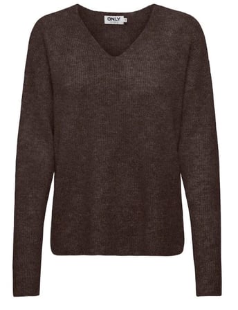 ONLY KADIN ONLCAMILLA V-NECK L/S KAHVERENGİ KAZAK - 15204588