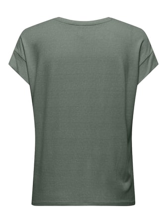 ONLCARRIE S/S STITCH GLITTER TOP JRS Kadın Yeşil T-Shirt - 15369279