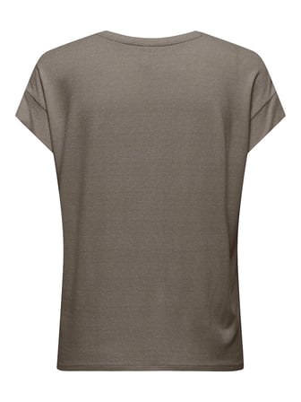 ONLCARRIE S/S STITCH GLITTER TOP JRS Kadın Gri T-Shirt - 15369279