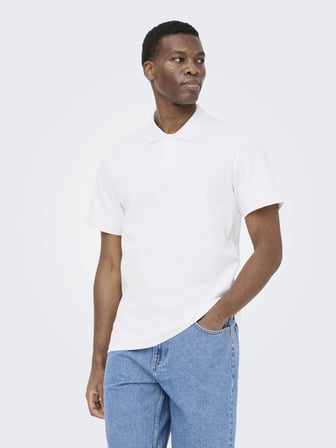 ONSBEN REG SS POLO SHIRT NOOS Erkek Beyaz T-Shirt - 22035825