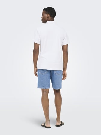 ONSBEN REG SS POLO SHIRT NOOS Erkek Beyaz T-Shirt - 22035825
