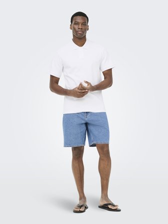 ONSBEN REG SS POLO SHIRT NOOS Erkek Beyaz T-Shirt - 22035825