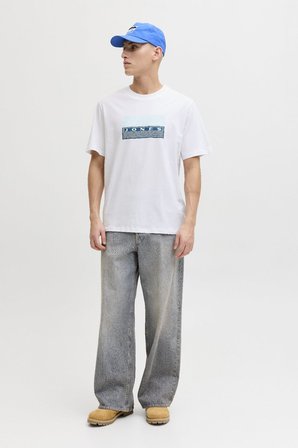 Jack & Jones JCOFUSION Dots Print Erkek Tişört Bisiklet Yaka Kısa Kollu 