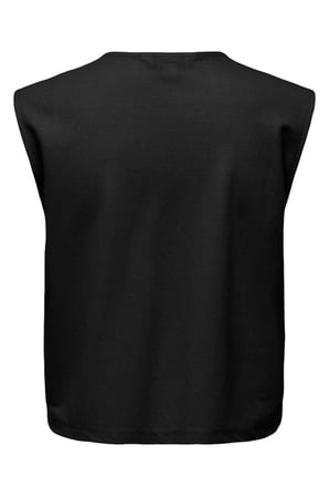 Only Onlsakura Regular Fit Yuvarlak Yaka Bağlama Detaylı Yelek Bayan YELEK 15366877 SİYAH