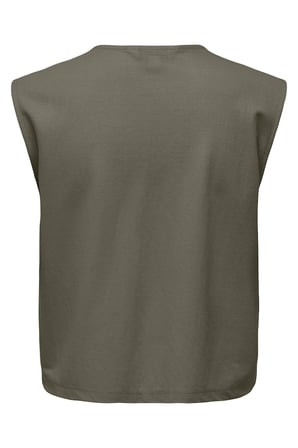 Only Onlsakura Regular Fit Yuvarlak Yaka Bağlama Detaylı Yelek Bayan YELEK 15366877 Olive