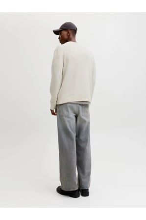 Jack & Jones Erkek Jornorrebro Catskılls Knıt Crew Neck Sn Beyaz Kazak -12293244