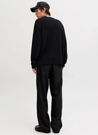 Jack & Jones Siyah Erkek Yuvarlak Yaka Kazak 12293244 JORNORREBRO CATSKILLS
