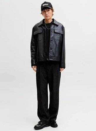 Jack & Jones Siyah Erkek Yuvarlak Yaka Kazak 12293244 JORNORREBRO CATSKILLS