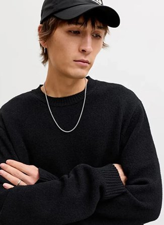 Jack & Jones Siyah Erkek Yuvarlak Yaka Kazak 12293244 JORNORREBRO CATSKILLS