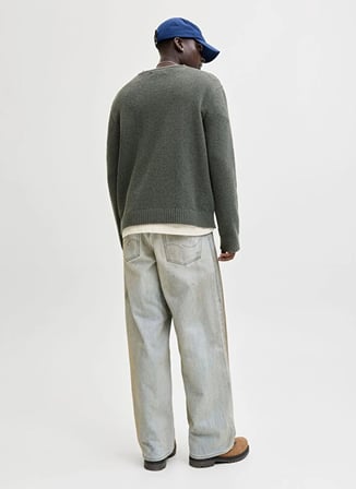 Jack & Jones Yeşil Erkek Yuvarlak Yaka Kazak 12293244 JORNORREBRO CATSKILLS