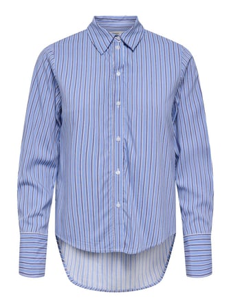 ONLBERIT LIFE L/S SHIRT NOOS WVN Kadın Mavi UK Gömlek - 15320243