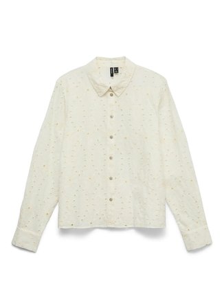 Vero Moda Beyaz Kadın Standart Fit Desenli Gömlek VMHAY LS SHIRT WVN