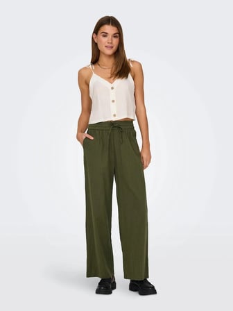 Only OnlTizana Cotton Loose Pants Wvn Noos Kadın Pantolon Yeşil (15319090)