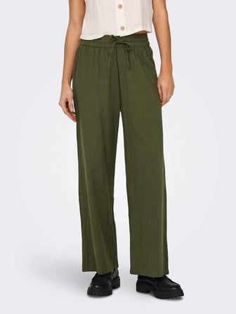 Only OnlTizana Cotton Loose Pants Wvn Noos Kadın Pantolon Yeşil (15319090)