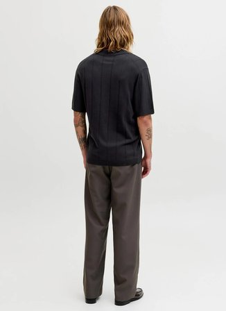 Jack & Jones Siyah Erkek Comfort Fit Kazak 12291042 JPRBLAWILLIAM KNIT POLO