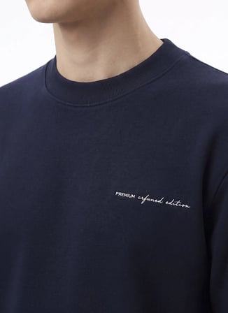 Jack & Jones 12292205 JPRBLAOWEN BRANDING SWEAT Siyah Erkek Yuvarlak Yaka Yazı Baskılı Rahat Sweatshirt
