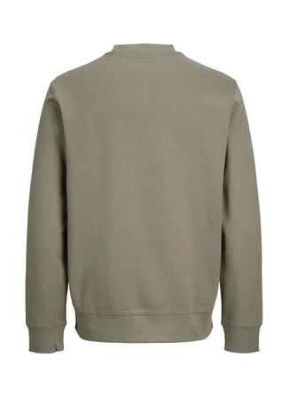 Jack & Jones Yeşil Erkek Yuvarlak Yaka Rahat Yazı Baskılı Sweatshirt 12292205 JPRBLAOWEN BRANDING SWEAT
