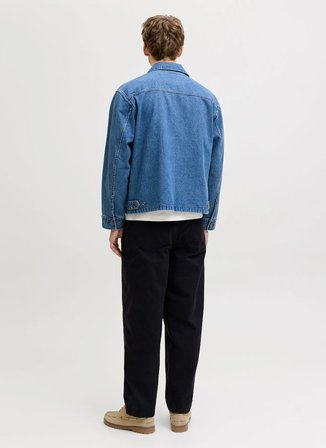 Jack & Jones Siyah Erkek Geniş Fit Chino Pantolon 12292206 JPSTEVAN JETT CHINO LN