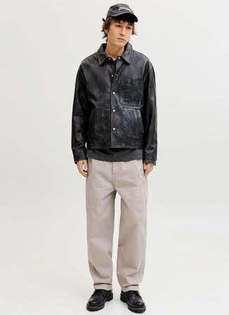 Jack & Jones Gri Erkek Geniş Fit Chino Pantolon 12292206 JPSTEVAN JETT CHINO LN